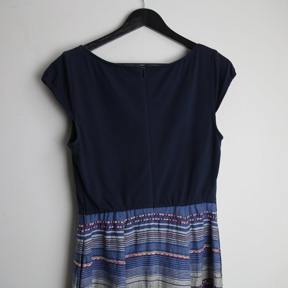 Eshakti Keyhole Top Patterned Striped Multicolor Skirt Dress Size Small 6 - Picture 3 of 7